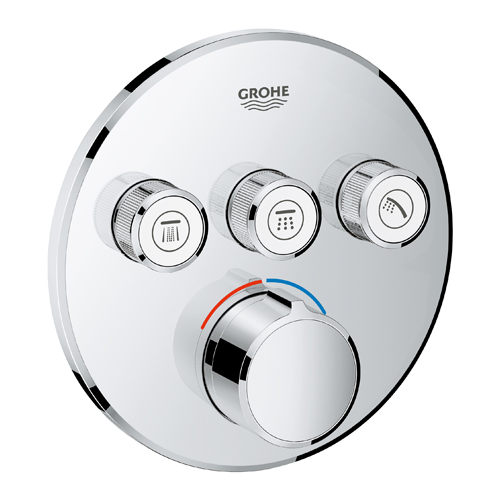 Grohe Smartcontrol opbouwdeel m.omstel 3 knops rond